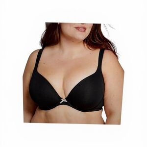 Cacique Cotton Boost Plunge Bra Black sz 42B